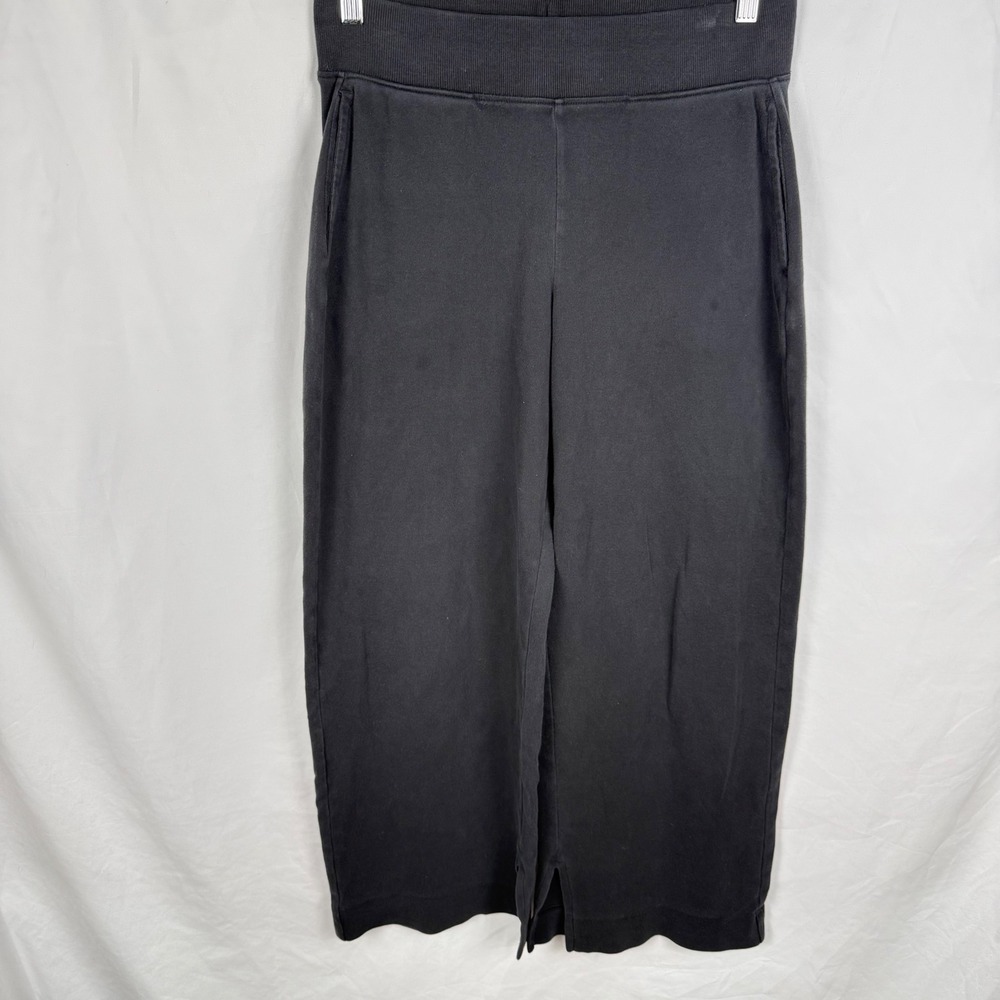 Pact Black Wide Leg Airplane Charcoal Gray Sweatpants Medium Loungewear Organic - Picture 5 of 12
